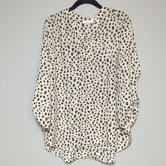 Lush Cream and Black Three Quarter Length Sleeves Blouse - Picture 1 of 6